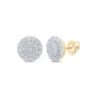 Captivating Brilliance: 10kt Yellow Gold Womens Round Diamond Circle Earrings 1/3 Cttw - Splendid Jewellery