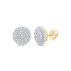 Captivating Brilliance: 10kt Yellow Gold Womens Round Diamond Circle Earrings 1/3 Cttw - Splendid Jewellery