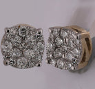 Captivating Brilliance: 10kt Yellow Gold Womens Round Diamond Cluster Earrings 1/4 Cttw - Splendid Jewellery