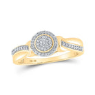 Captivating Brilliance: 10kt Yellow Gold Women's Round Diamond Cluster Ring 1/10 Cttw - Splendid Jewellery