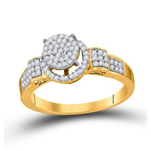 Load image into Gallery viewer, Captivating Brilliance: 10kt Yellow Gold Womens Round Diamond Cluster Ring 1/4 Cttw - Splendid Jewellery