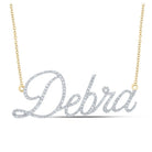 Captivating Brilliance: 10kt Yellow Gold Womens Round Diamond DEBRA Name Necklace - Splendid Jewellery
