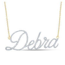 Load image into Gallery viewer, Captivating Brilliance: 10kt Yellow Gold Womens Round Diamond DEBRA Name Necklace - Splendid Jewellery