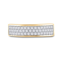Load image into Gallery viewer, Captivating Brilliance | 10kt Yellow Gold Womens Round Diamond Pave Band Ring 1/2 Cttw Front View from Splendid Jewellery