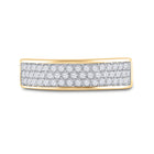 Captivating Brilliance | 10kt Yellow Gold Womens Round Diamond Pave Band Ring 1/2 Cttw Front View from Splendid Jewellery
