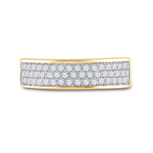 Captivating Brilliance | 10kt Yellow Gold Womens Round Diamond Pave Band Ring 1/2 Cttw - Splendid Jewellery