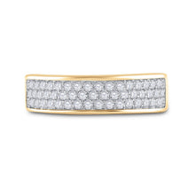 Load image into Gallery viewer, Captivating Brilliance | 10kt Yellow Gold Womens Round Diamond Pave Band Ring 1/2 Cttw - Splendid Jewellery