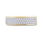 Captivating Brilliance | 10kt Yellow Gold Womens Round Diamond Pave Band Ring 1/2 Cttw - Splendid Jewellery