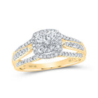 Captivating Brilliance: 10kt Yellow Gold Womens Round Diamond Square Cluster Ring 3/4 Cttw - Splendid Jewellery