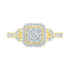Captivating Brilliance: 10kt Yellow Gold Womens Round Diamond Square Ring 1/3 Cttw - Splendid Jewellery