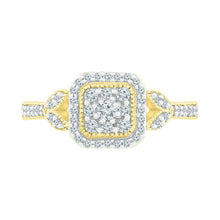 Load image into Gallery viewer, Captivating Brilliance: 10kt Yellow Gold Womens Round Diamond Square Ring 1/3 Cttw - Splendid Jewellery