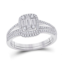 Load image into Gallery viewer, Captivating Brilliance | 14kt White Gold Baguette Diamond Bridal Wedding Ring Band Set 1/2 Cttw | Splendid Jewellery - Splendid Jewellery