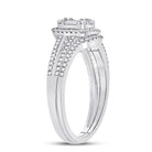 Captivating Brilliance | 14kt White Gold Baguette Diamond Bridal Wedding Ring Band Set 1/2 Cttw | Splendid Jewellery - Splendid Jewellery