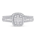 Captivating Brilliance | 14kt White Gold Baguette Diamond Bridal Wedding Ring Band Set 1/2 Cttw | Splendid Jewellery - Splendid Jewellery