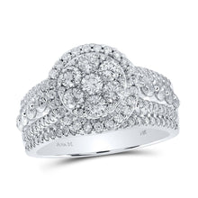 Load image into Gallery viewer, Captivating Brilliance: 14kt White Gold Diamond Cluster Bridal Wedding Ring - Splendid Jewellery