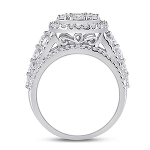 Captivating Brilliance: 14kt White Gold Diamond Cluster Bridal Wedding Ring - Splendid Jewellery