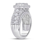 Captivating Brilliance: 14kt White Gold Diamond Cluster Bridal Wedding Ring - Second Side View