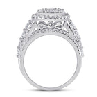 Captivating Brilliance: 14kt White Gold Diamond Cluster Bridal Wedding Ring - Splendid Jewellery