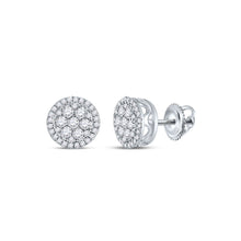 Load image into Gallery viewer, Captivating Brilliance: 14kt White Gold Diamond Cluster Earrings - Splendid Jewellery