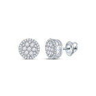 Captivating Brilliance: 14kt White Gold Diamond Cluster Earrings - Splendid Jewellery