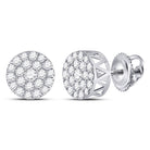 Captivating Brilliance: 14kt White Gold Diamond Cluster Earrings - Splendid Jewellery