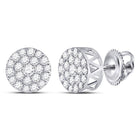 Captivating Brilliance: 14kt White Gold Diamond Cluster Earrings - Splendid Jewellery