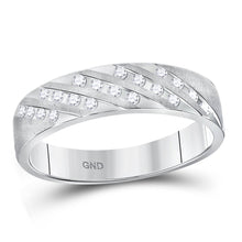 Load image into Gallery viewer, Captivating Brilliance: 14kt White Gold His Hers Round Diamond Cluster Matching Wedding Set 7/8 Cttw - Second Side View