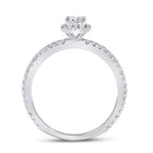 Captivating Brilliance: 14kt White Gold Round Diamond Halo Bridal Wedding Engagement Ring 1/2 Cttw - Side View