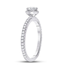 Load image into Gallery viewer, Captivating Brilliance: 14kt White Gold Round Diamond Halo Bridal Wedding Engagement Ring 1/2 Cttw - Splendid Jewellery