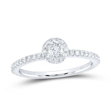 Load image into Gallery viewer, Captivating Brilliance: 14kt White Gold Round Diamond Halo Bridal Wedding Engagement Ring 1/2 Cttw - Splendid Jewellery