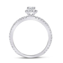 Load image into Gallery viewer, Captivating Brilliance: 14kt White Gold Round Diamond Halo Bridal Wedding Engagement Ring 1/2 Cttw - Splendid Jewellery
