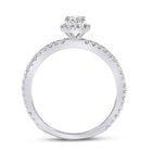 Captivating Brilliance: 14kt White Gold Round Diamond Halo Bridal Wedding Engagement Ring 1/2 Cttw - Splendid Jewellery
