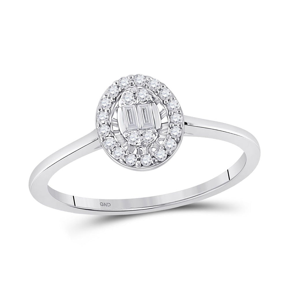 Captivating Brilliance: 14kt White Gold Women's Diamond Cluster Ring - Splendid Jewellery