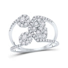 Captivating Brilliance | 14kt White Gold Womens Round Diamond Negative Space Band Ring 3/4 Cttw | Splendid Jewellery - Splendid Jewellery