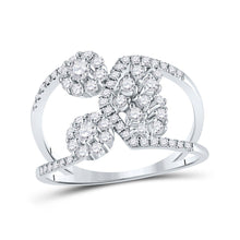 Load image into Gallery viewer, Captivating Brilliance | 14kt White Gold Womens Round Diamond Negative Space Band Ring 3/4 Cttw | Splendid Jewellery - Splendid Jewellery