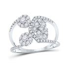 Captivating Brilliance | 14kt White Gold Womens Round Diamond Negative Space Band Ring 3/4 Cttw | Splendid Jewellery - Splendid Jewellery