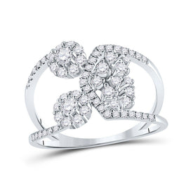 Captivating Brilliance | 14kt White Gold Womens Round Diamond Negative Space Band Ring 3/4 Cttw | Splendid Jewellery - Splendid Jewellery