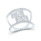 Captivating Brilliance: 14kt White Gold Women's Round Diamond Negative Space Fashion Ring 5/8 Cttw - Splendid Jewellery