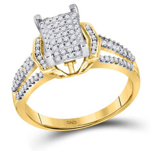 Load image into Gallery viewer, Captivating Brilliance Diamond Cluster Ring | 10kt Yellow Gold Womens Round Diamond Rectangle Cluster Ring 1/3 Cttw | Splendid Jewellery - Splendid Jewellery