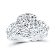 Load image into Gallery viewer, Captivating Brilliance Diamond Cluster Wedding Ring Set - Splendid Jewellery