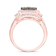 Load image into Gallery viewer, Captivating Brown Diamond Cluster Bridal Wedding Ring - Splendid Jewellery