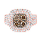 Captivating Brown Diamond Cluster Bridal Wedding Ring - Splendid Jewellery