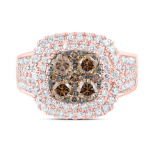 Load image into Gallery viewer, Captivating Brown Diamond Cluster Bridal Wedding Ring - Splendid Jewellery