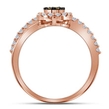 Load image into Gallery viewer, Captivating Brown Diamond Cluster Ring in 10kt Rose Gold Side View from Splendid Jewellery