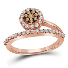 Load image into Gallery viewer, Captivating Brown Diamond Cluster Ring in 10kt Rose Gold Side View 2 from Splendid Jewellery