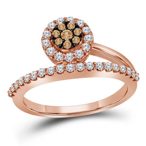 Captivating Brown Diamond Cluster Ring in 10kt Rose Gold - Splendid Jewellery