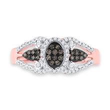 Load image into Gallery viewer, Captivating Brown Diamond Cluster Ring in 10kt Rose Gold - Alternate view 4 from Splendid Jewellery