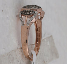 Load image into Gallery viewer, Captivating Brown Diamond Cluster Ring in 10kt Rose Gold Side View from Splendid Jewellery