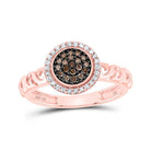 Captivating Brown Diamond Cluster Ring in 10kt Rose Gold - Splendid Jewellery