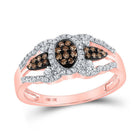 Captivating Brown Diamond Cluster Ring in 10kt Rose Gold - Splendid Jewellery